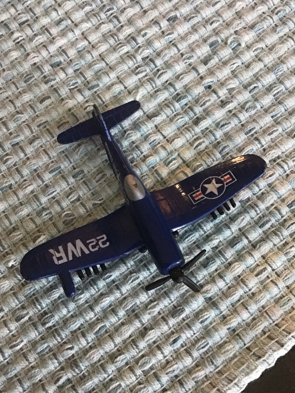 Navy Blue Men’s Airplane Lapel Pin - Military Star Design